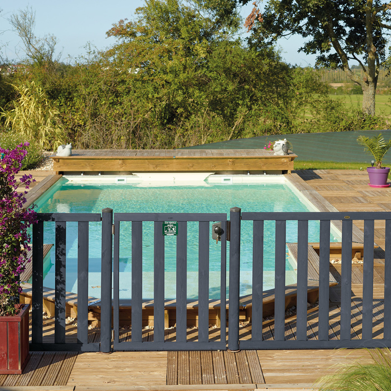 Barriere piscine bois à barreaux - Achat / Vente pas cher