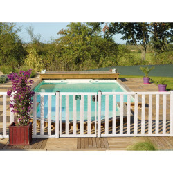 Barrière piscine bois à barreaux - Longueur 180 cm - Natural