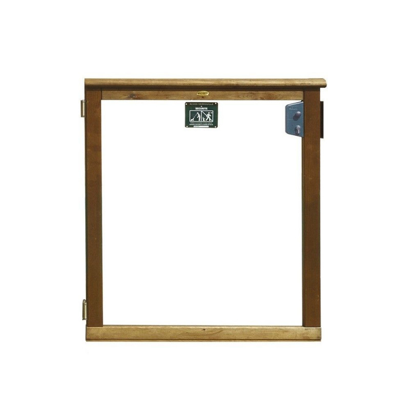 Portillon bois pour barrière piscine bois - En plexiglas Portillon bois pour barrière piscine bois - En plexiglas