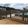 Portillon bois pour barrière piscine bois - En plexiglas
