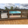 Portillon bois pour barrière piscine bois - En plexiglas