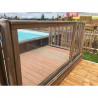 Portillon bois pour barrière piscine bois - En plexiglas