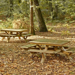 Table pique-nique carrée en bois PREMIUM - Longueur 2,16m