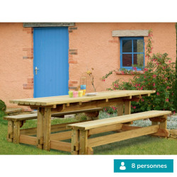 Table pique-nique PMR en bois PREMIUM - Longueur 2,5m