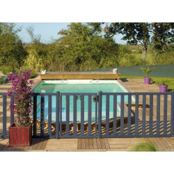 Barrière piscine bois à barreaux - Longueur 180 cm - Natural
