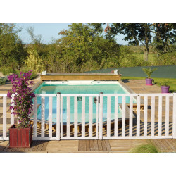 Portillon bois pour barrière piscine bois - A barreaux