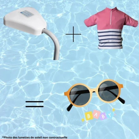 PACK AQUALARM + FLOATEE JAUNE 2 ANS + LUNETTE DE SOLEIL