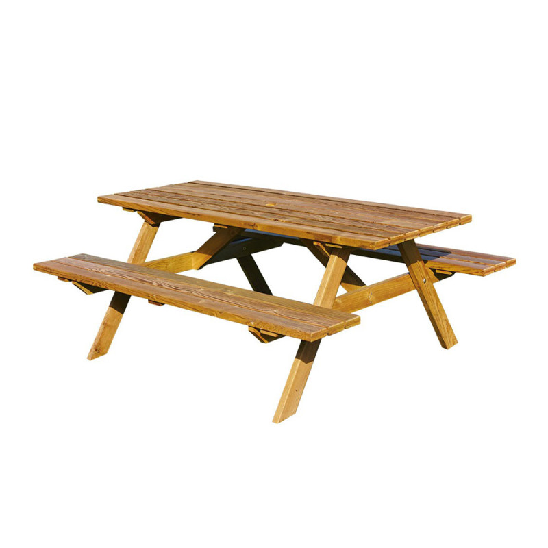 Table pique-nique bois premium rectangulaire - Longueur 2 m Table pique-nique bois premium rectangulaire - Longueur 2 m