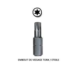 Embout de vissage torx pour fixation barriere piscine bois