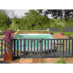 Barrière piscine bois à barreaux - Longueur 180 cm - Natural