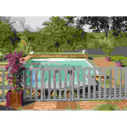 Barrière piscine bois à barreaux - Longueur 180 cm - Natural