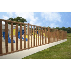 Barrière piscine bois à barreaux - Longueur 180 cm - Natural