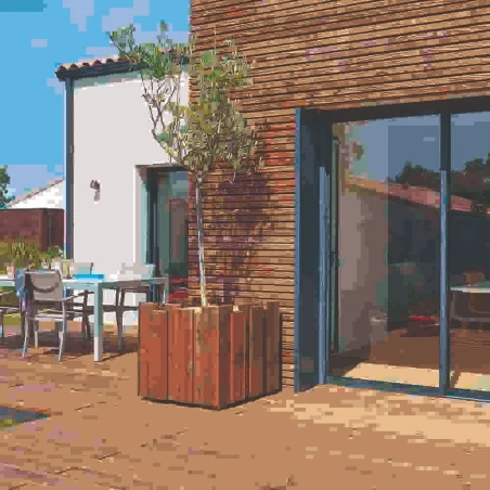 Jardiniere bois carrée Atalante