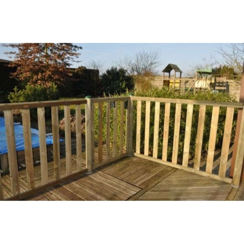 Barrière piscine bois à barreaux - Longueur 180 cm - Natural