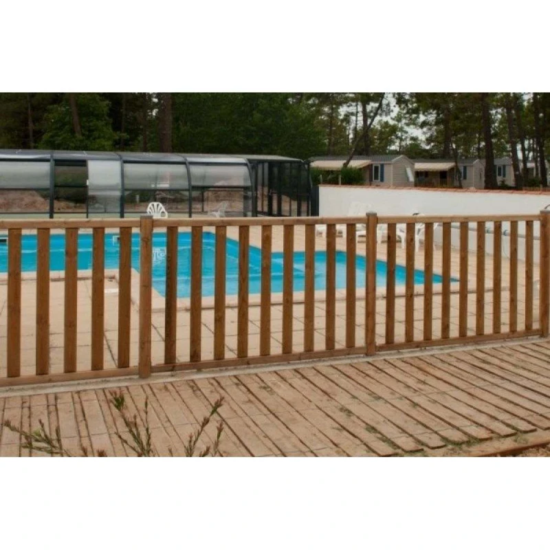 Barrière piscine bois à barreaux - Longueur 180 cm - Natural