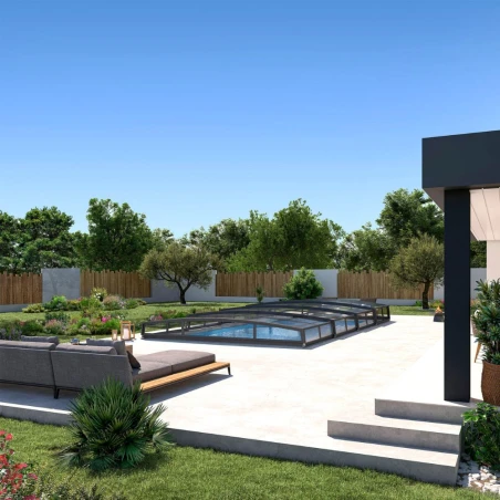 Abri piscine bas télescopique Monteo