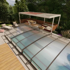 Abri piscine bas télescopique Monteo