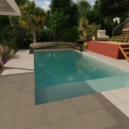 Abri piscine bas télescopique Monteo