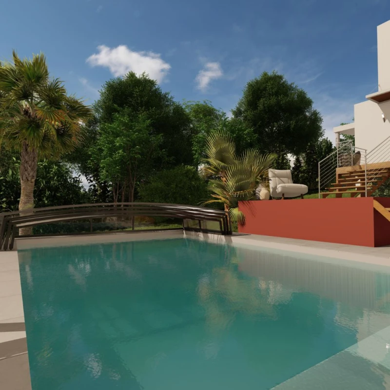 Abri piscine bas télescopique Monteo