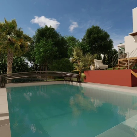 Abri piscine bas télescopique Monteo