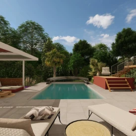 Abri piscine bas télescopique Monteo