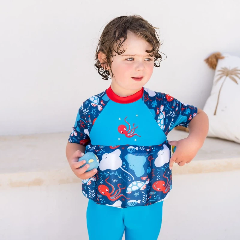Maillot de bain flottant enfant manches longues