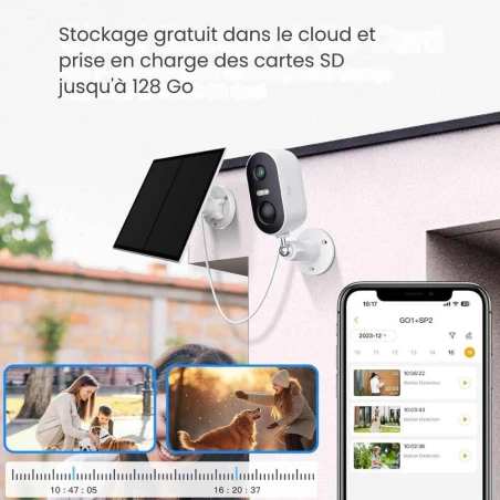 Caméra de surveillance extérieure solaire WiFi