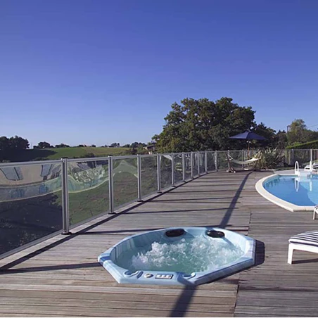 Barrière piscine en verre et aluminium Arcachon