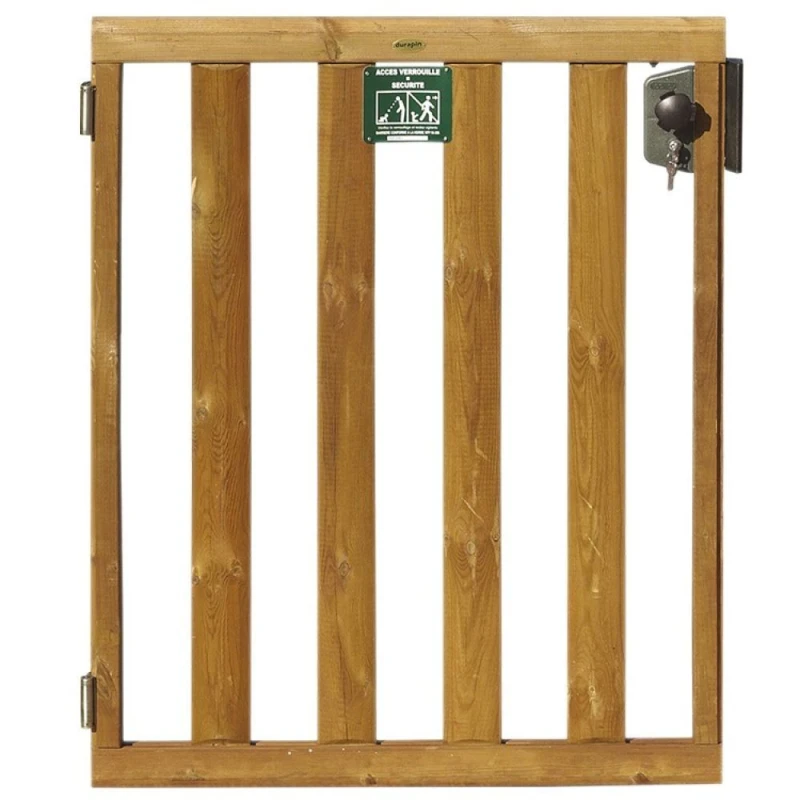 Portillon bois pour barrière piscine bois - à barreaux
