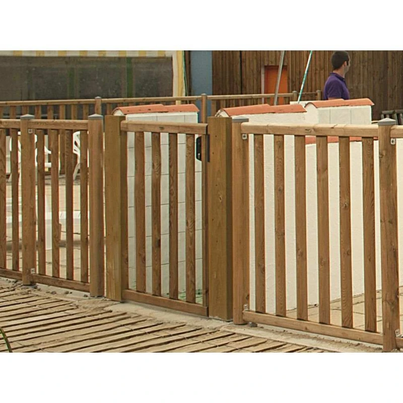 Portillon bois pour barrière piscine bois - à barreaux