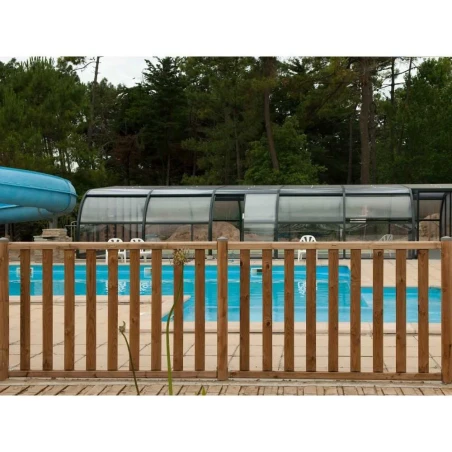 Barrière piscine bois à barreaux - Longueur 180 cm - Natural