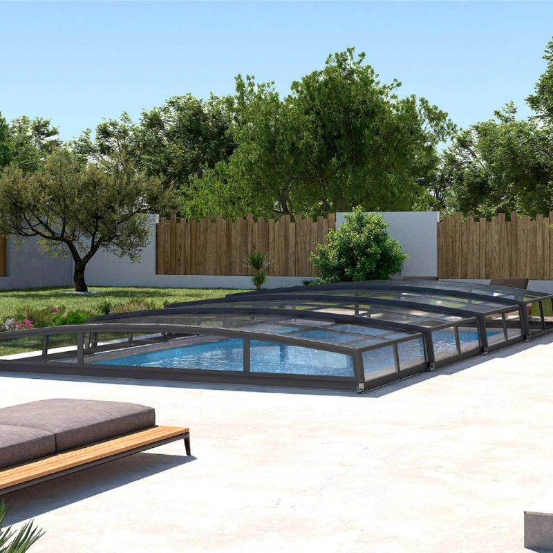 Abri piscine bas télescopique Monteo