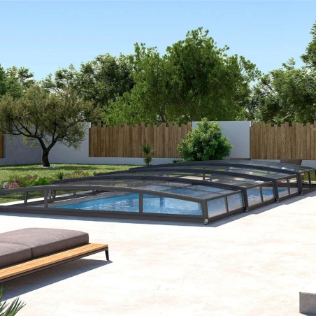Abri piscine bas télescopique Monteo