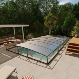Abri piscine bas télescopique Monteo