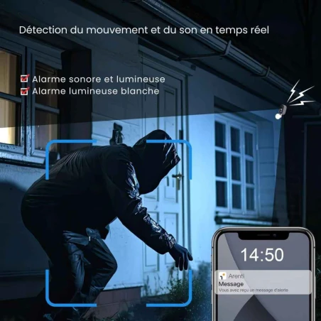 Caméra de surveillance extérieure solaire WiFi