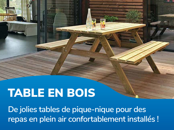 Table de pique nique en bois